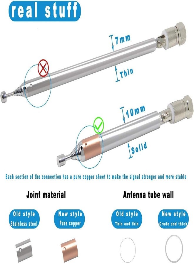 Ancable FM Radio Antenna, Ancable Indoor FM Telescopic Antenna 75 Ohm F Type Male Plug Connector with Adapter for Table Top Radio HiFi AV Stereo Receiver Mini System - Image 4